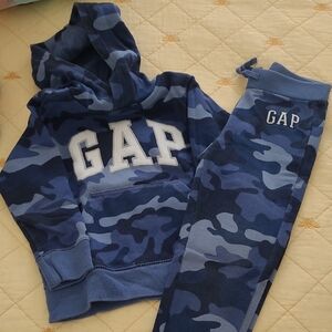 SUPER CUTE GAP Blue Camo Hoodie and Sweatpants Set